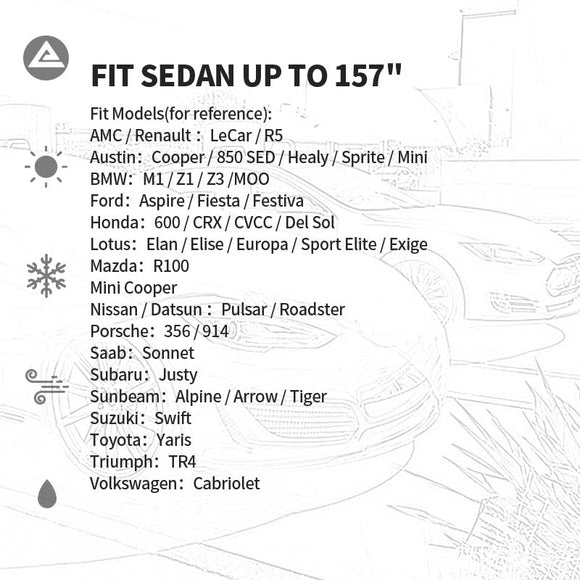 Basic Guard Universal Fit Sedan Car Cover – 3-Layer Non-Woven Fabric for All-Weather Protection