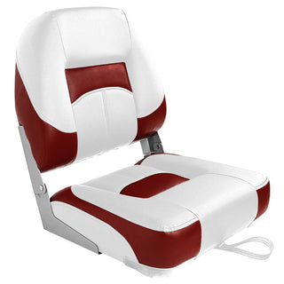 Buy white-red-1-seat Low Back Fold Down Fishing Boat Seats - Stainless Steel Screws Included