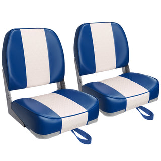 Buy blue Deluxe Low Back Fold-Down Fishing Boat Seats (2 Seats)