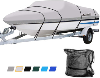 Buy light-grey 600D Waterproof Trailerable Runabout Boat Cover Full Size