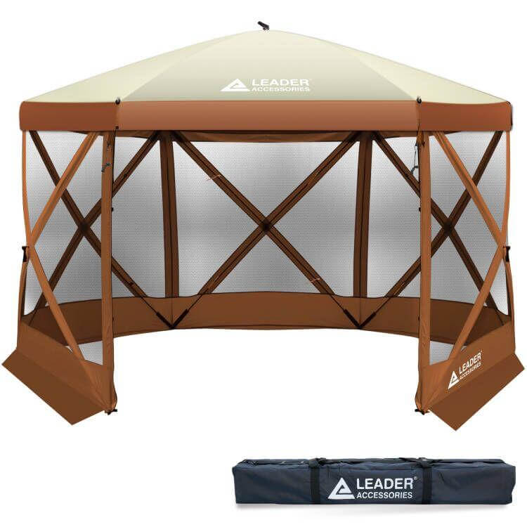 tent camping pop up 6 Side Pop Up Screen Shelter - Gazebo Tent Camping Canopy Instant Screen House