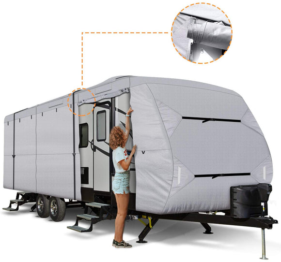 Travel Trailer RV Cover with 300D Ripstop Polyester