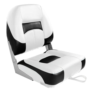 Buy white-black-1-seat Low Back Fold Down Fishing Boat Seats - Stainless Steel Screws Included