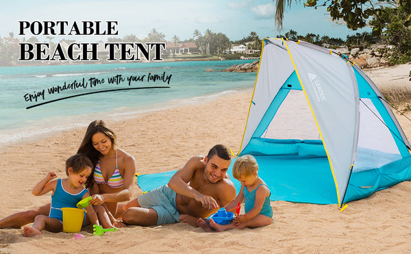 Enjoying the Beach with Family: How Leader Accessories Beach Tent Provides Shade for 2-3 People