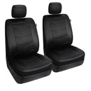 Bel-Air Seat Cover Universal fit, Black Faux Leather w/Carbon Fiber Pattern, 2pc kit-1