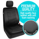 Bel-Air Seat Cover Universal fit, Black Faux Leather w/Carbon Fiber Pattern, 2pc kit-4