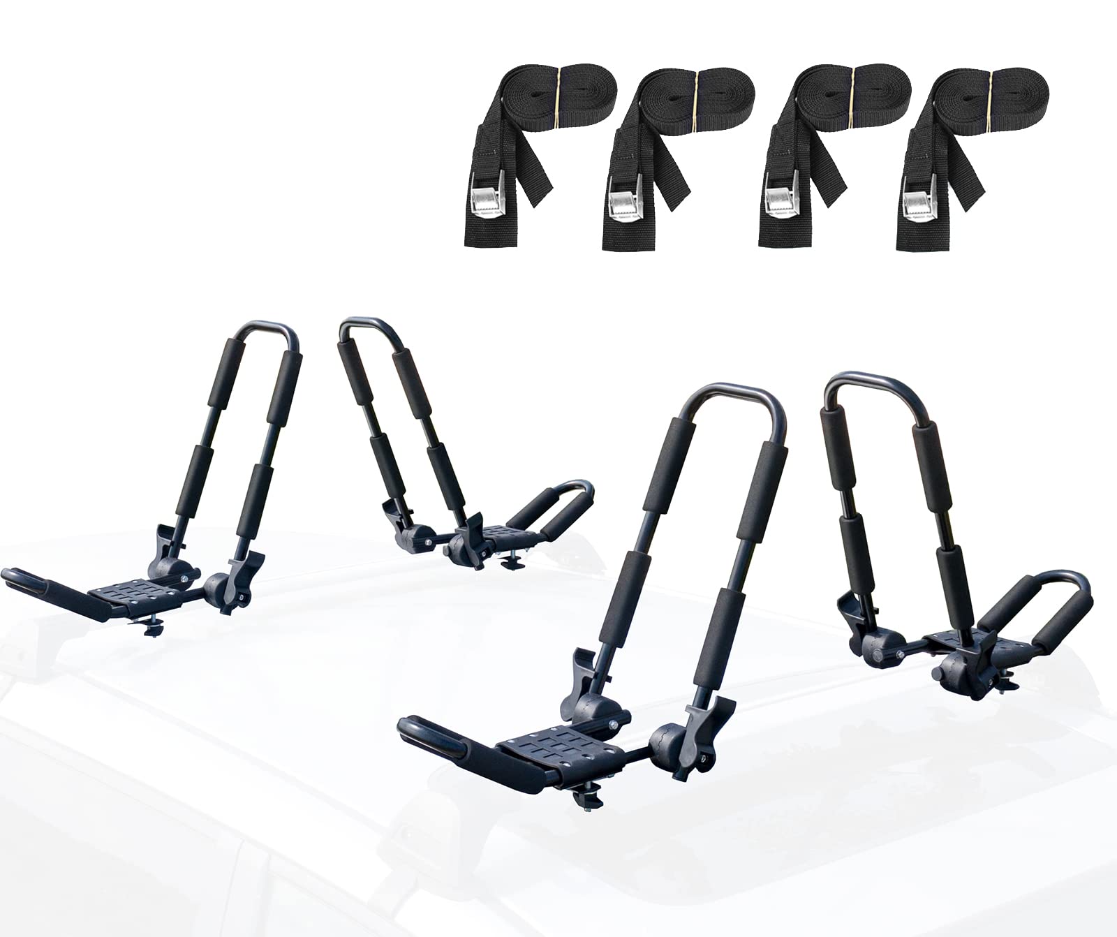 Collapsible Kayak Rack Folding Kayak Rack J Bar 4 PCS With Tie Down Straps | Leader Accessories