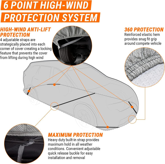 Armor All Heavy Duty Premium Waterproof All-Weather Car Cover For Sedan