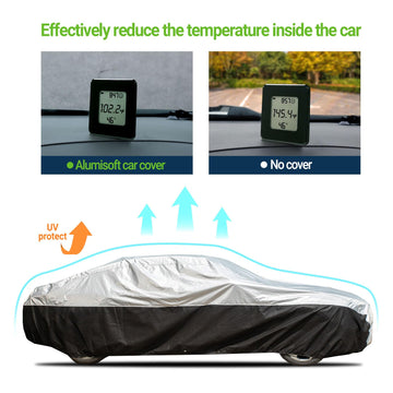 Ultimate Plus Car Cover – Aluminum with Soft Cotton Fleece Lining, Windproof Tie-Down Straps for Secure Fit - 0