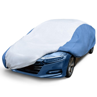 Hyvek All Weather Waterproof Car Cover Breathable and UV Protection White/Blue - 0