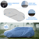 Hyvek All Weather Waterproof Hatchback Car Cover Breathable and UV Protection White/Blue-3