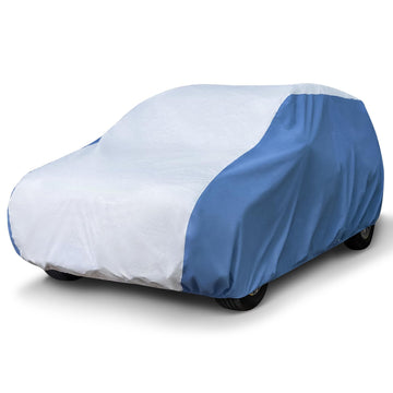 Hyvek All Weather Waterproof Hatchback Car Cover Breathable and UV Protection White/Blue - 0