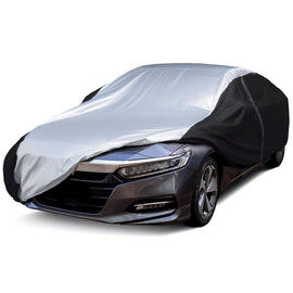 Luxury Carbon Fiber All-Weather Car Cover – Full Exterior Protection with Zipper, UV, Rain, Snow & Wind Resistant for Outdoor Use - 0