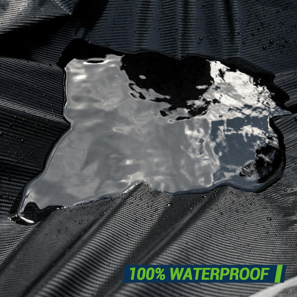 Luxury Carbon Fiber All-Weather Car Cover – Full Exterior Protection with Zipper, UV, Rain, Snow & Wind Resistant for Outdoor Use