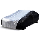Luxury Carbon Fiber All-Weather Car Cover – Full Exterior Protection with Zipper, UV, Rain, Snow & Wind Resistant for Outdoor Use-1