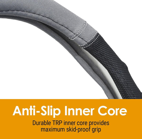 Textured Steering Wheel Cover for Trucks & SUVs, Comfort Grip, 15.5"-16"