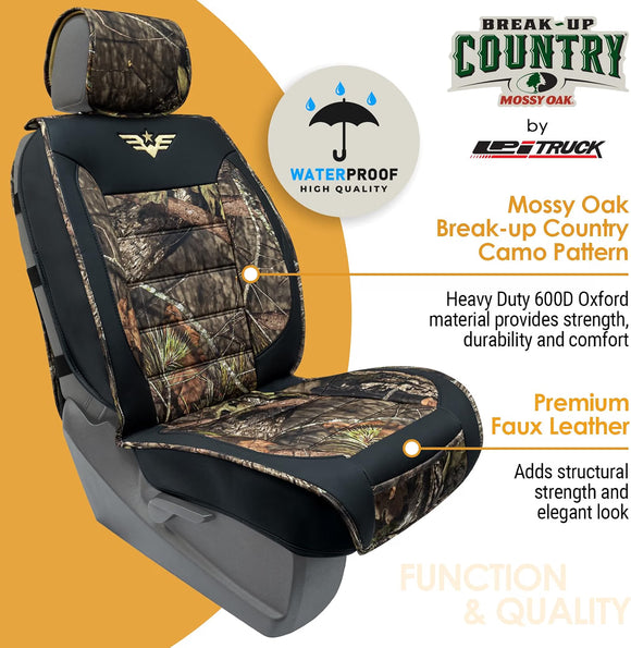 LPI Truck Mossy Oak Camo Heavy Duty Front Seat Covers 2PCS for Pickups/SUVs
