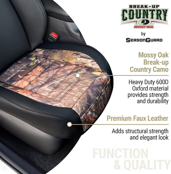 Mossy Oak Camo Front Car Seat Covers Padded Bottom Seat Cushion Cover for Cars SUV Truck Minivan 2pcs