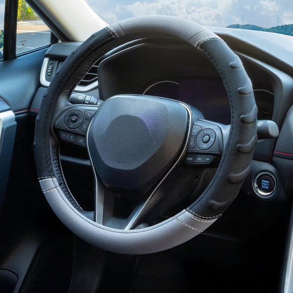 Textured Steering Wheel Cover for Trucks & SUVs, Comfort Grip, 15.5"-16"