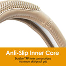 Premium Faux Leather Cool Mesh Grip Car Steering Wheel Cover with Breathable Grip-3