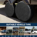 Carbon Fiber Tire Cover, Fit Truck SUV RV Trailer Camper 4pack(Black)-7