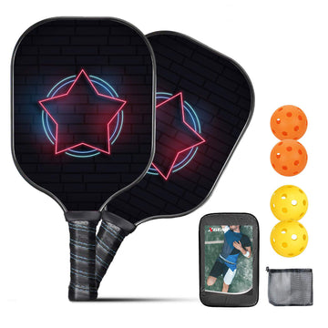Lightweight Pickleball Paddle Set - NEON