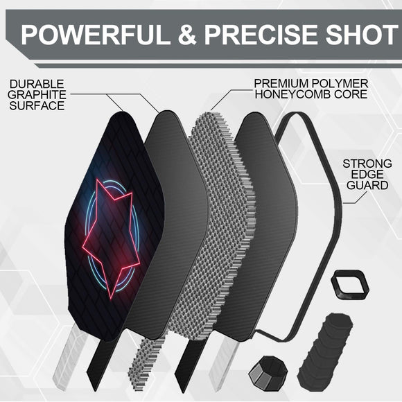 Lightweight Pickleball Paddle Set - NEON