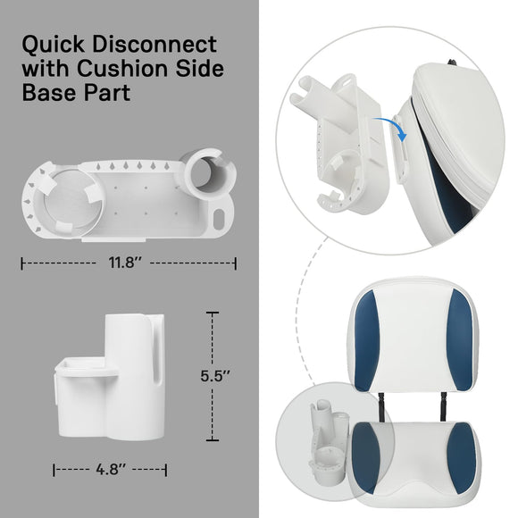Low Back Folding Fishing Boat Seats with Caddy Organizer （1 seat)