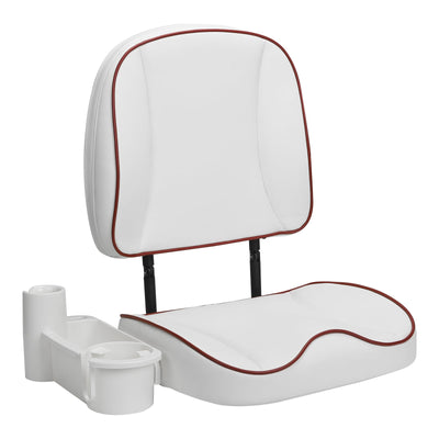 Buy white-w-red-piping Low Back Folding Fishing Boat Seats with Caddy Organizer （1 seat)