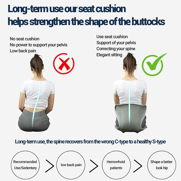 Ergonomic Chair Seat Cushion Back Support for Car Driving, Office Chair