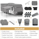 Upgraded Easy Setup RV Cover Extra Thick 5 Layers Travel Trailer Cover Camper Cover with Assist Poles