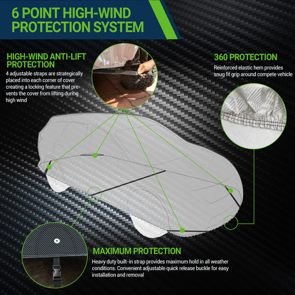 Carbon Fiber Luxury All Weather Protection Hatchback Covers Hatch H2 166"-175"