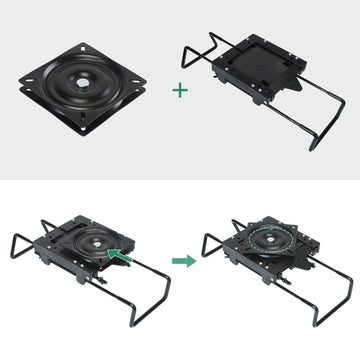 Boat Seat Mount Clamp On Base with Swivel Quick Release Adjustable 7.5-18Inch Heavy Duty for Jon Boats, No Tools Needed - 0