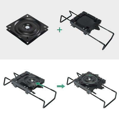 Boat Seat Mount Clamp On Base with Swivel Quick Release Adjustable 7.5-18Inch Heavy Duty for Jon Boats, No Tools Needed - 0
