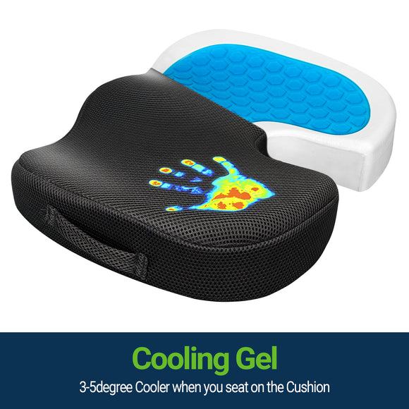 Gel Memory Foam Seat Cushion for Tailbone Pain Relief