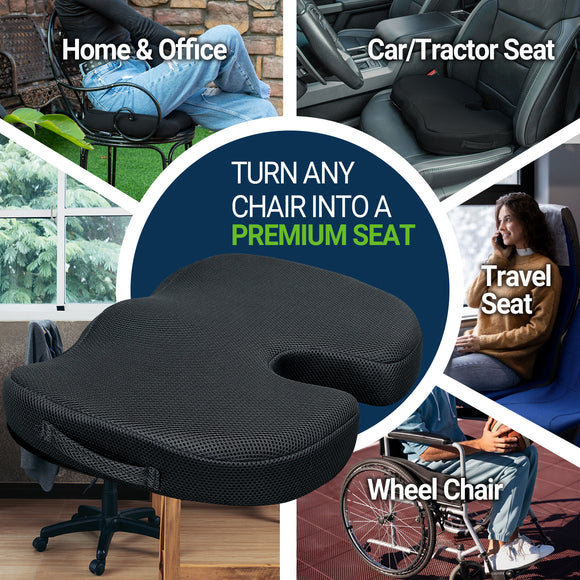 Gel Memory Foam Seat Cushion for Tailbone Pain Relief