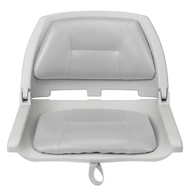 Buy gray-shell-w-gray-leather Folding Molded Padded Boat Seat – Comfortable Fishing Seat with Backrest （ 1 seat ）