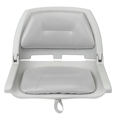 Buy gray-shell-w-gray-leather Folding Molded Padded Boat Seat – Comfortable Fishing Seat with Backrest （ 1 seat ）