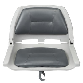 Buy gray-shell-w-charcoal-leather Folding Molded Padded Boat Seat – Comfortable Fishing Seat with Backrest （ 1 seat ）