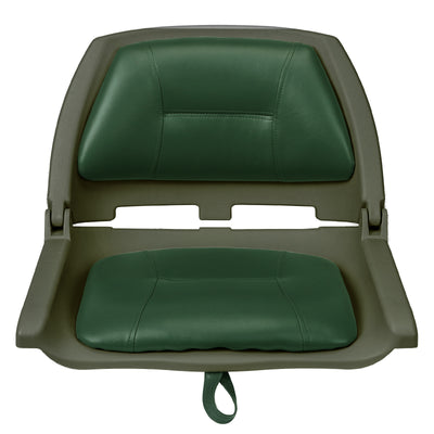 Buy green-shell-w-green-leather Folding Molded Padded Boat Seat – Comfortable Fishing Seat with Backrest （ 1 seat ）