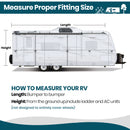 210D Upgraded Travel Trailer Cover RV Cover with 4 Tire Covers Ripstop Diamond Camper Cover-7