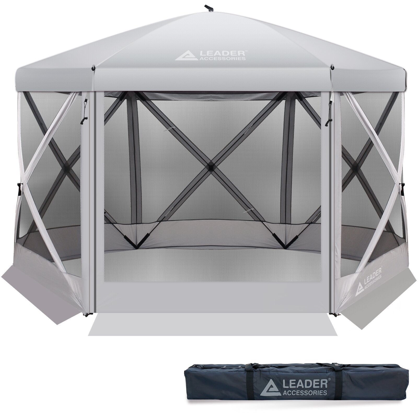 Gazebo Pop Up Tent Camping Canopy with Sidewalls Netting -Leader