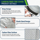 Carbon Fiber Tire Cover, Fit Truck SUV RV Trailer Camper 4pack(Silver)-3