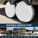Carbon Fiber Tire Cover, Fit Truck SUV RV Trailer Camper 4pack(Silver)-5