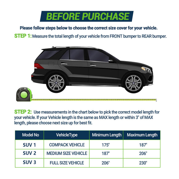 Luxury Carbon Fiber All-Weather SUV Cover – Full Exterior Protection with Zipper Door, UV, Rain, Snow & Wind Resistant for Outdoor Use