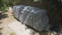 Upgraded Easy Setup RV Cover Extra Thick 5 Layers Travel Trailer Cover Camper Cover with Assist Poles