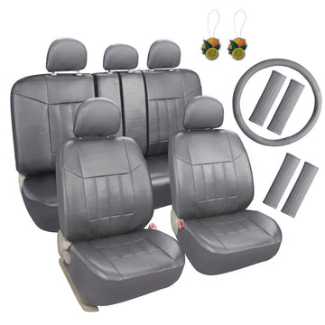Faux Leather Car Seat Covers Full Set - 0