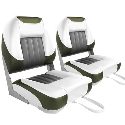 Buy white-green-2-seats Low Back Folding Fishing Boat Seats