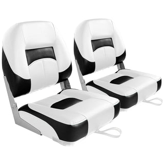 Buy white-black-2-seats Low Back Fold Down Fishing Boat Seats - Stainless Steel Screws Included