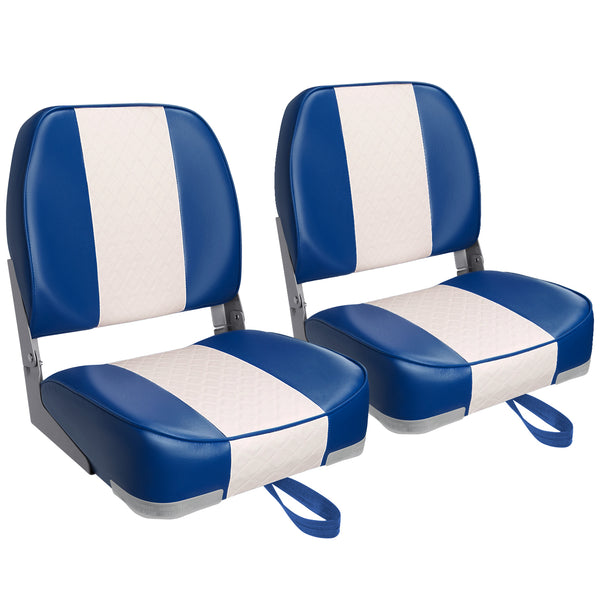 Deluxe Low Back Fold-Down Fishing Boat Seats (2 Seats)